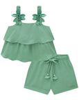 Conjunto de Blusa Boxy e Shorts em Viscose 84869 Infanti Infantil Menina