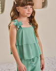 Conjunto de Blusa Boxy e Shorts em Viscose 84869 Infanti Infantil Menina