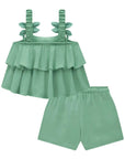 Conjunto de Blusa Boxy e Shorts em Viscose 84869 Infanti Infantil Menina