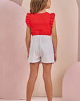Conjunto de Blusa Boxy em Canelado Liz e Short Saia em Sarja com Elastano 88118 Infanti Infantil Menina