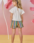 Conjunto de Blusa Boxy em Malha Fresh com Shorts em Malha Tricô 85471 Infanti Infantil Menina