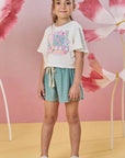 Conjunto de Blusa Boxy em Malha Fresh com Shorts em Viscose 86194 Infanti Infantil Menina