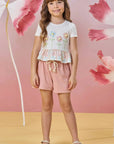 Conjunto de Blusa Boxy em Malha Fresh e Shorts em Malha Textura 85181 Infanti Infantil Menina