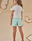 Conjunto de Blusa Boxy em Malha Power e Shorts em Malha Textura 87759 Infanti Infantil Menina