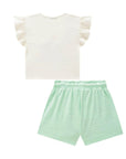 Conjunto de Blusa Boxy em Malha Power e Shorts em Malha Textura 87759 Infanti Infantil Menina