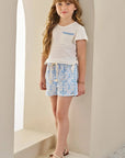 Conjunto de Blusa Boxy em Malha Textura e Shorts em Molecotton 84877 Infanti Infantil Menina
