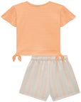 Conjunto de Blusa Boxy em Malha Textura e Shorts em Molecotton 84877 Infanti Infantil Menina