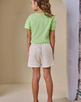 Conjunto de Blusa Boxy em Meia Malha com Shorts em Moletom sem Pelúcia 86520 Infanti Infantil Menina