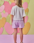 Conjunto de Blusa Boxy em Meia Power e Short Saia em Moletom sem Pelúcia 88893 Infanti Infantil Menina