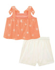 Conjunto de Blusa Boxy em Tricoline Bordado e Short Saia em Sarja com Elastano 86535 Infanti Infantil Menina