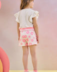 Conjunto de Blusa Boxy Over e Short Saia em Malha Power 83525 Infanti Infantil Menina