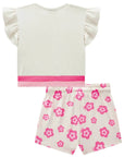 Conjunto de Blusa Boxy Over e Short Saia em Malha Power 83525 Infanti Infantil Menina