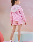 Conjunto de Blusa Boxy Over em Malha Power e Shorts em Nylon Aspen 83683 Infanti Infantil Menina