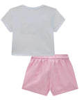 Conjunto de Blusa Boxy Over em Malha Power e Shorts em Nylon Aspen 83683 Infanti Infantil Menina