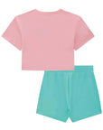 Conjunto de Blusa Boxy Over em Meia Malha e Short Saia em Canelado Liz 87185 Infanti Infantil Menina