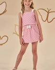 Conjunto de Blusa Cropped e Short Saia em Molecotton 88124 Infanti Infantil Menina