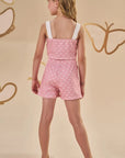 Conjunto de Blusa Cropped e Short Saia em Molecotton 88124 Infanti Infantil Menina