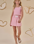 Conjunto de Blusa Cropped e Short Saia em Molecotton 88124 Infanti Infantil Menina