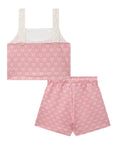 Conjunto de Blusa Cropped e Short Saia em Molecotton 88124 Infanti Infantil Menina