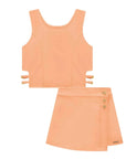 Conjunto de Blusa Cropped e Short Saia em Sarja com Elastano 87959 Infanti Infantil Menina