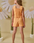 Conjunto de Blusa Cropped e Short Saia em Sarja com Elastano 87959 Infanti Infantil Menina
