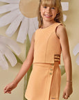 Conjunto de Blusa Cropped e Short Saia em Sarja com Elastano 87959 Infanti Infantil Menina