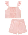 Conjunto de Blusa Cropped e Short Saia em Sarja com Elastano 88121 Infanti Infantil Menina