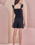 Conjunto de Blusa Cropped e Short Saia em Sarja com Elastano 89229 Infanti Infantil Menina