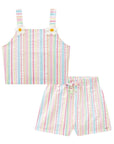 Conjunto de Blusa Cropped e Shorts em Tecido Rainbow 83114 Infanti Infantil Menina