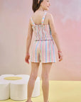 Conjunto de Blusa Cropped e Shorts em Tecido Rainbow 83114 Infanti Infantil Menina