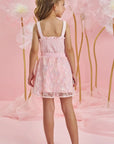 Conjunto de Blusa Cropped em Alfaiataria Twill e Saia em Tule Bordado. Com Shorts Embutido 83980 Infanti Infantil Menina