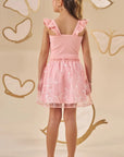 Conjunto de Blusa Cropped em Canelado Liz e Saia em Tule Bordado com Shorts Embutido 88753 Infanti Infantil Menina