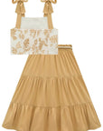 Conjunto de Blusa Cropped em Tecido Texturizado com Saia Midi em Viscose 85699 Infanti Infantil Menina