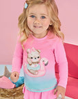 Conjunto de Blusa e Calcinha em Malha Uv Dry com Proteção Uv 50+ 84837 Infanti Bebê Menina