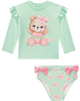 Conjunto de Blusa e Calcinha em Malha UV Dry com Proteção UV 50+ 87821 Infanti Bebê Menina