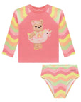 Conjunto de Blusa e Calcinha em Malha UV Dry com Proteção UV 50+ 95668 Infanti Bebê Menina