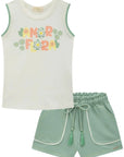 Conjunto de Blusa em Canelado Liz com Shorts em Molevisco 85152 Infanti Infantil Menina
