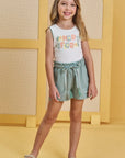 Conjunto de Blusa em Canelado Liz com Shorts em Molevisco 85152 Infanti Infantil Menina