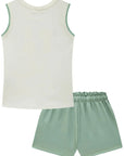 Conjunto de Blusa em Canelado Liz com Shorts em Molevisco 85152 Infanti Infantil Menina