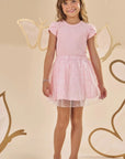 Conjunto de Blusa em Canelado Liz e Saia em Tule Borboleta com Shorts Embutido 87405 Infanti Infantil Menina