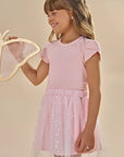 Conjunto de Blusa em Canelado Liz e Saia em Tule Borboleta com Shorts Embutido 87405 Infanti Infantil Menina
