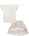 Conjunto de Blusa em Canelado Liz e Saia em Tule Foil Degradê com Shorts Embutido 87409 Infanti Infantil Menina