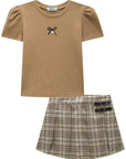 Conjunto de Blusa em Canelado Liz e Short Saia em Alfaiataria 93650 Infanti Infantil Menina