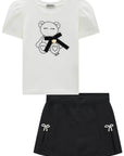 Conjunto de Blusa em Canelado Liz e Short Saia em Alfaiataria 97162 Infanti Infantil Menina