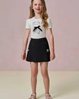 Conjunto de Blusa em Canelado Liz e Short Saia em Alfaiataria 97162 Infanti Infantil Menina