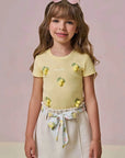 Conjunto de Blusa em Canelado Liz e Short Saia em Moletom Linho sem Pelúcia 95886 Infanti Infantil Menina