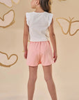 Conjunto de Blusa em Canelado Liz e Short Saia em Molevisco 88756 Infanti Infantil Menina