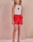 Conjunto de Blusa em Canelado Liz e Shorts em Linho com Elastano 87777 Infanti Infantil Menina