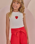 Conjunto de Blusa em Canelado Liz e Shorts em Linho com Elastano 87777 Infanti Infantil Menina