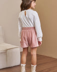 Conjunto de Blusa em Canelado Liz e Shorts em Malha Cotelê 91920 Infanti Infantil Menina